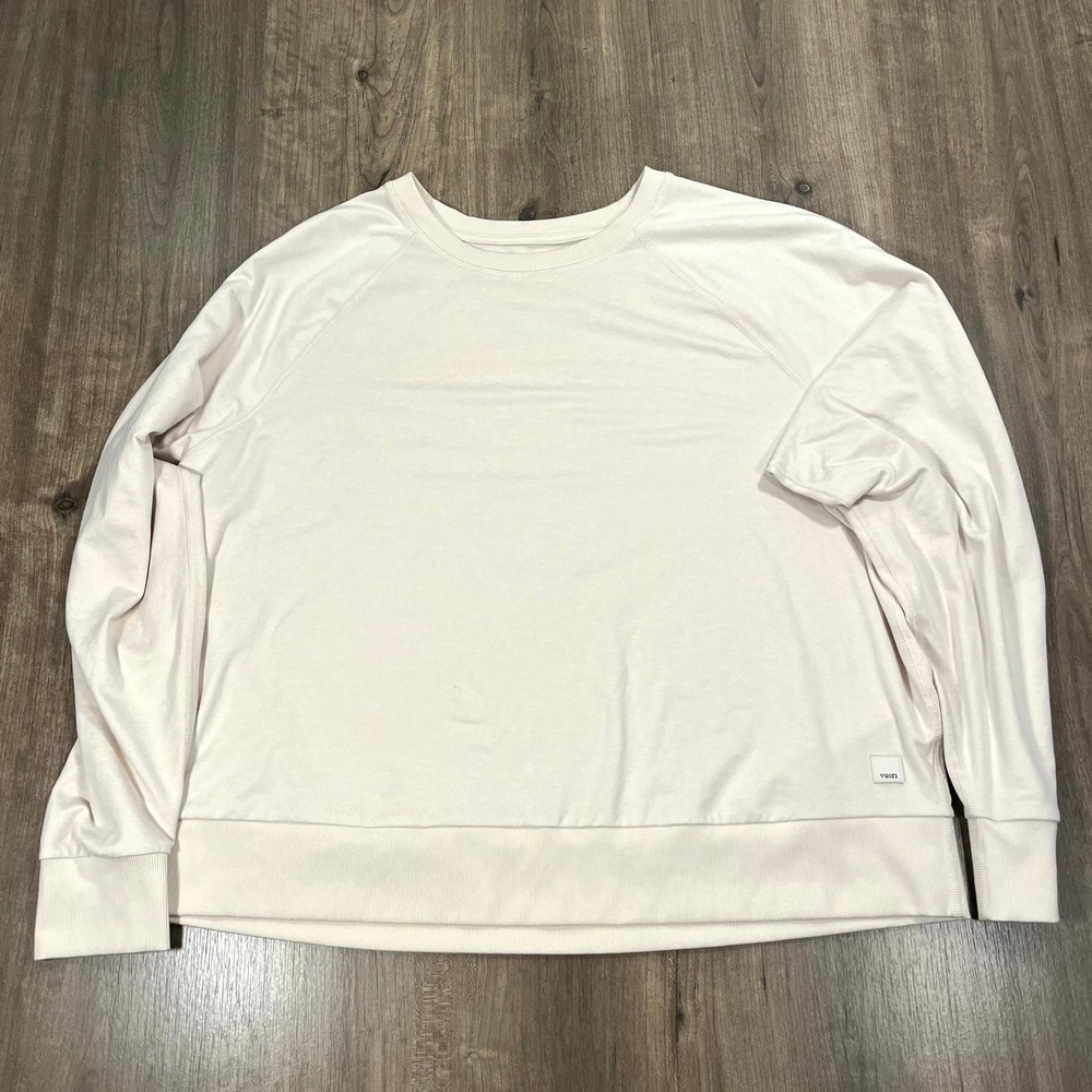 Vuori Shirt Long Sleeve Halo Raglan Cream Ivory Athleisure Womens XL